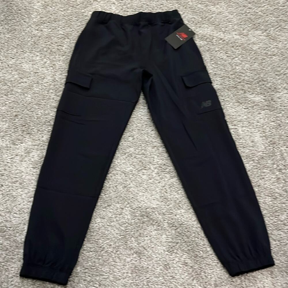 New Balance Boys Black Athletic Cargo Joggers M Medium‎ 10 12 NWT